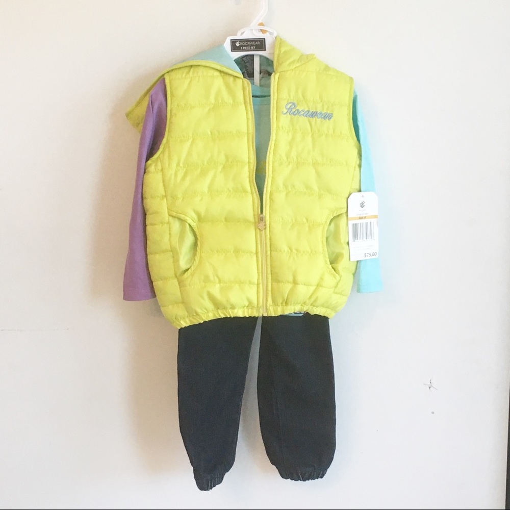 Rocawear 3Piece Set Vest Pants & Top